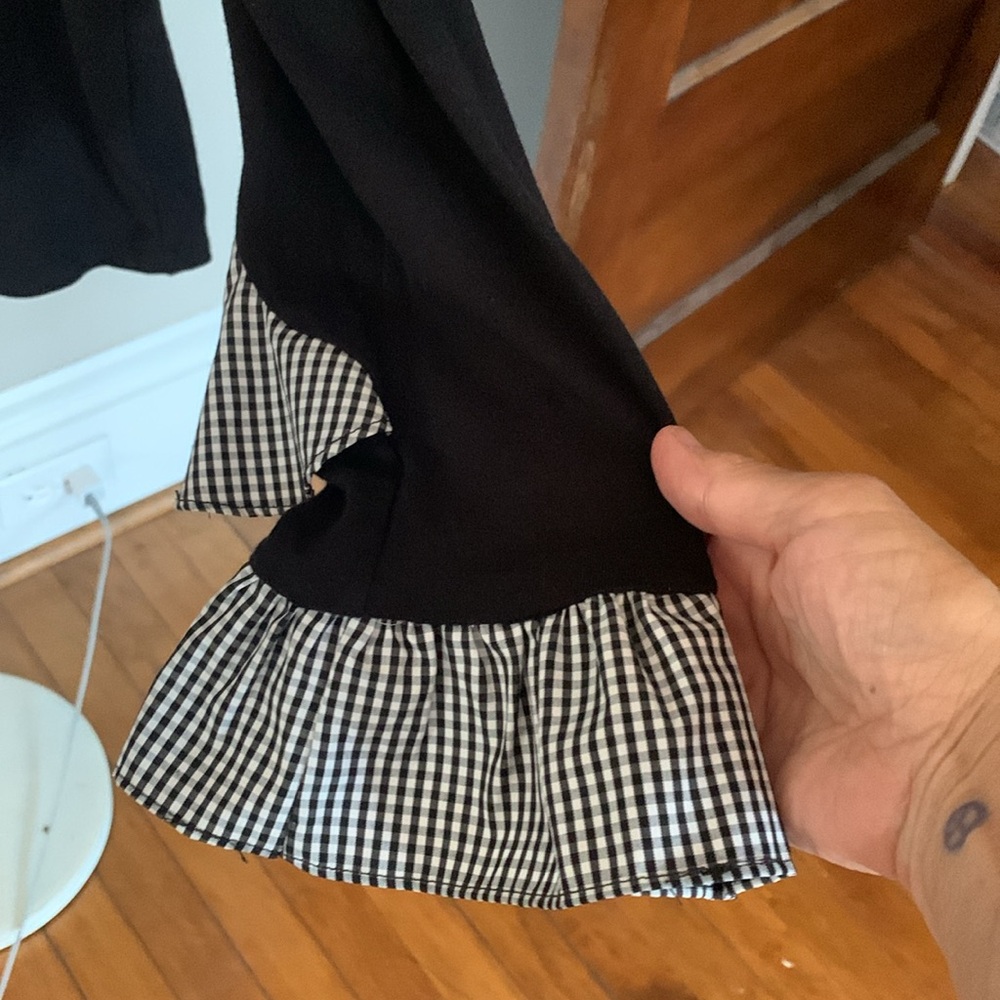 Drew; an Anthro brand; gingham ruffle knit top. Worn once. 78 retail - Picture 2 of 6